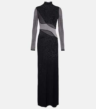 Paneled sheer mesh maxi dress | Alaïa