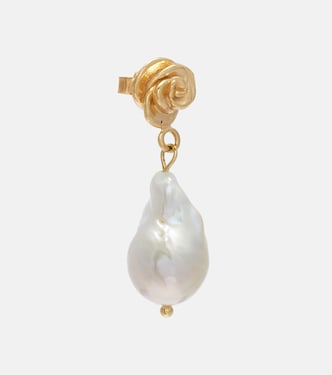 Baroque pearl gold-plated drop earrings | Magda Butrym