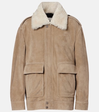 Drey shearling-trimmed suede jacket | Nour Hammour