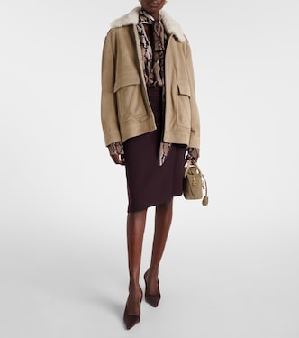 Jacke Drey aus Veloursleder mit Shearling | Nour Hammour