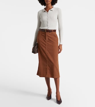 Fia cotton midi skirt | Velvet