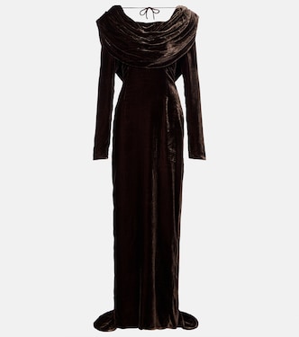Draped velvet gown | Rotate