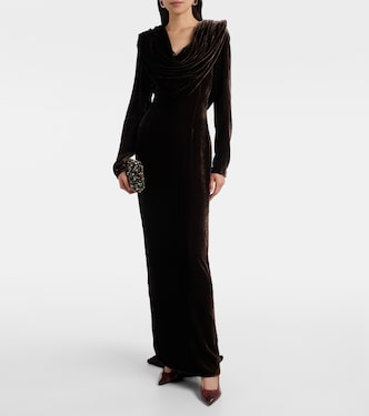 Draped velvet gown | Rotate