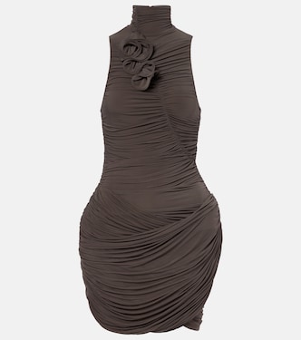 Floral-appliqué ruched minidress | Magda Butrym