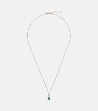 Luxe 14kt gold (585/1000) necklace with emerald and diamond | Stone and Strand