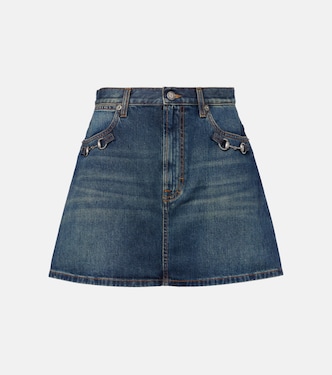 Horsebit denim miniskirt | Gucci