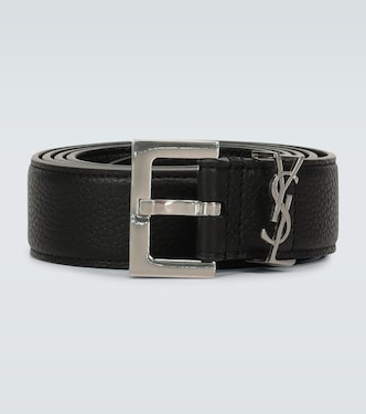 Slim grained leather belt | Saint Laurent