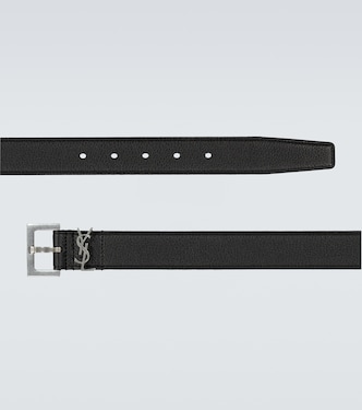 Slim grained leather belt | Saint Laurent