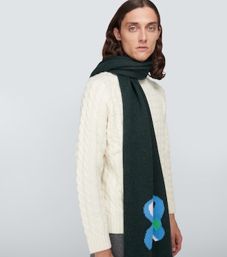 Intarsia-knit wool scarf | JW Anderson