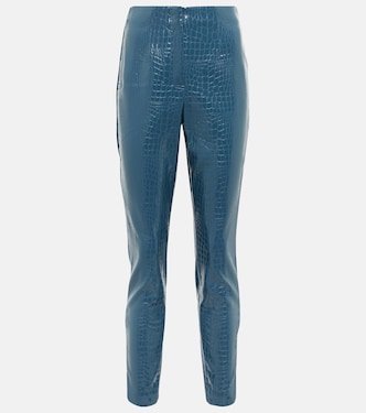 Croc-effect faux leather slim pants | Rotate