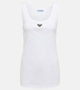 Logo cotton tank top | Prada