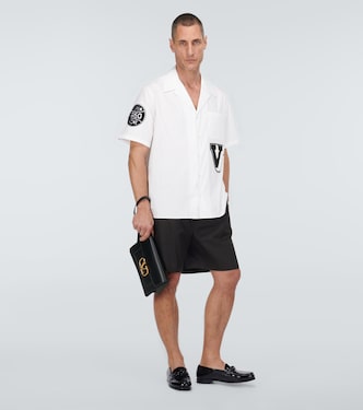 Camicia da bowling in cotone con ricamo | Valentino