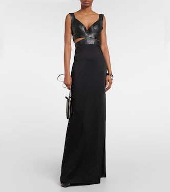 Robe mit Leder | Alaïa