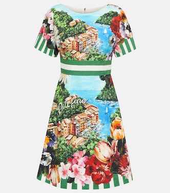 Portofino vestido corto de algodón estampado | Dolce&Gabbana