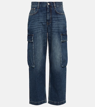 Jeans cargo de tiro alto cropped | Stella McCartney