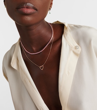 Collier en or rose 14 ct et saphirs roses | Roxanne First