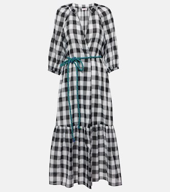 Vestido midi de algodón a cuadros | Eres