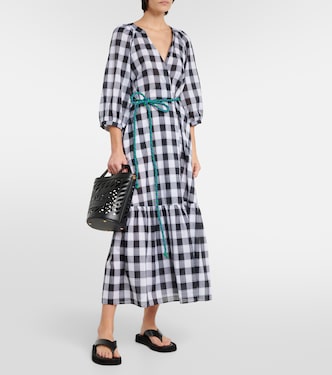 Vestido midi de algodón a cuadros | Eres