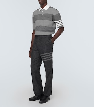 Polo de algodón a rayas con 4-Bar | Thom Browne