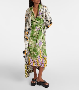 Bedrucktes Wickelkleid aus Satin | Dries Van Noten