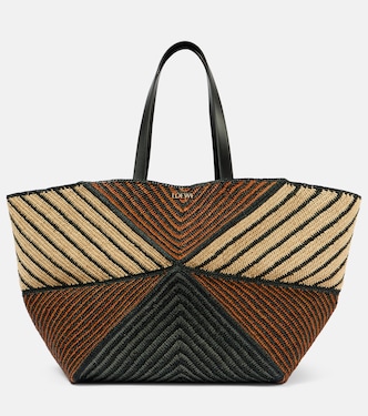 Cabas Puzzle Fold XXL en raphia | Loewe