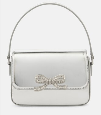Metallic leather shoulder bag | Self-Portrait