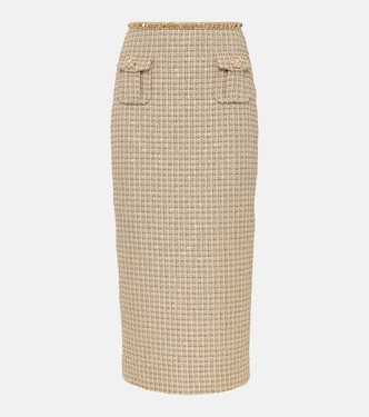 Embelished bouclé midi skirt | Self-Portrait