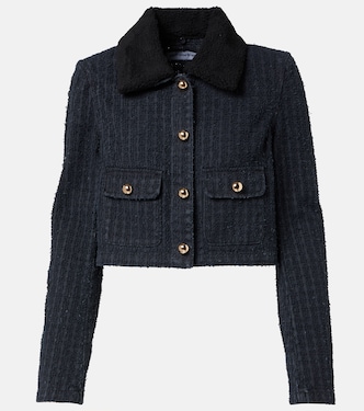 Cropped-Jacke aus Denim mit Shearling | Self-Portrait