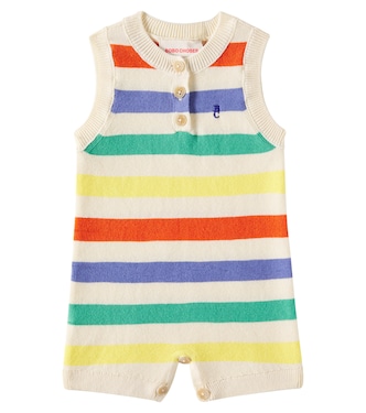 Baby striped knitted cotton overalls | Bobo Choses
