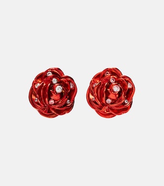 Rose crystal-embellished earrings | Magda Butrym