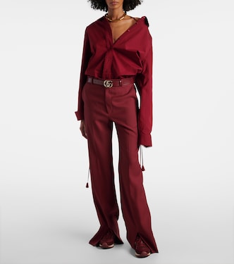 Low-rise wool straight pants | Gucci