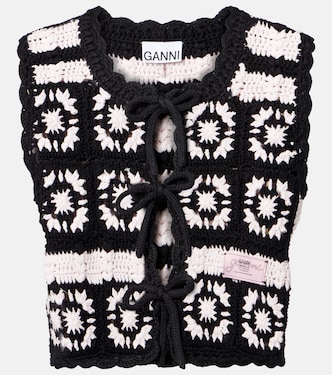 Cotton crochet vest | Ganni