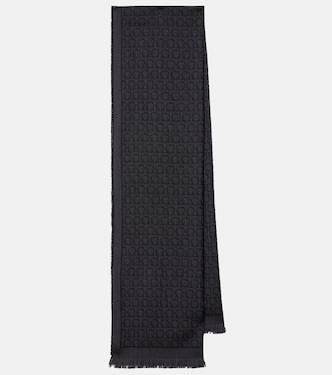 Gancini jacquard wool scarf | Ferragamo