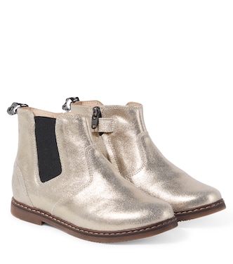 City Jodzip metallic leather Chelsea boots | Pom d'Api