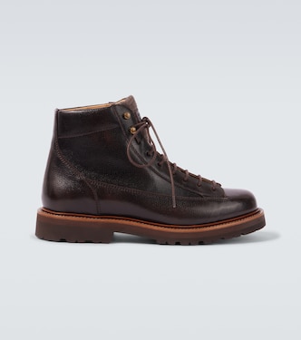 Botas con cordones de piel | Brunello Cucinelli
