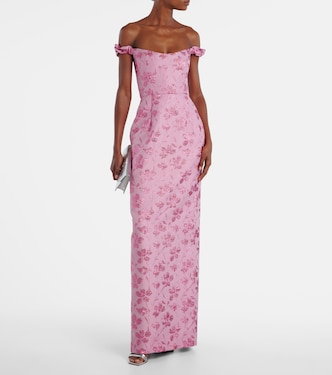 Yolanda floral off-shoulder brocade gown | Markarian