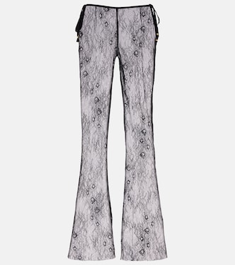Allen sheer lace wide-leg pants | Bananhot