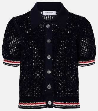 Pointelle cotton cardigan | Thom Browne