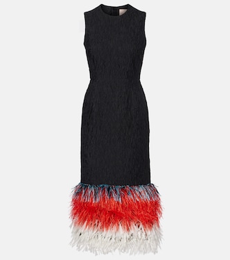 Robe midi Zua à plumes | Roksanda