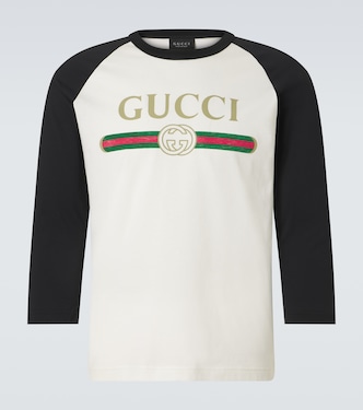 T-shirt en coton et soie à logo | Gucci