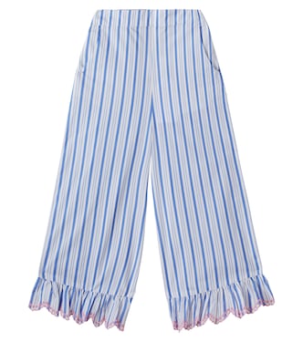 Loukini striped ruffled cotton pants | Louise Misha