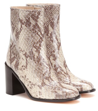 Mars snake-effect leather ankle boots | Maryam Nassir Zadeh