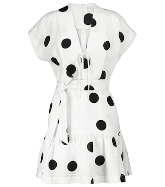 Bonita polka-dot linen minidress | Rebecca Vallance