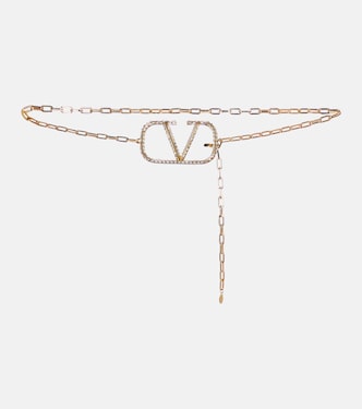 VLogo 크리스털 임벨리시드 체인 벨트 | Valentino