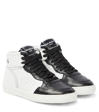 Zapatillas altas de piel | Balmain Kids