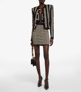 Monogram wool-blend cardigan | Balmain