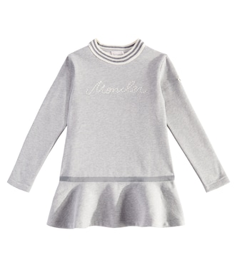 Logo cotton fleece dress | Moncler Enfant