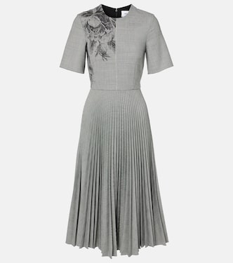 Prince of Wales check pleated midi dress | Erdem