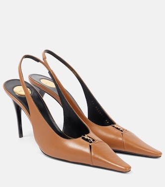 Babylone Breteuil 90 leather slingback pumps | Saint Laurent
