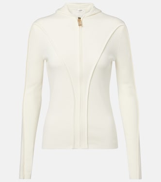 Wool-blend jersey zip-up hoodie | Victoria Beckham
